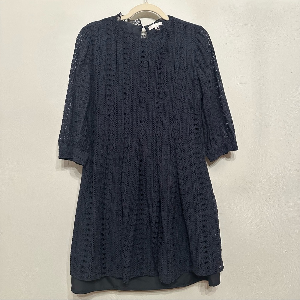 Lauren Conrad Navy Lace Dress